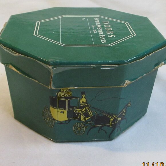 VINTAGE~"DOBBS" FIFTH AVENUE~SALESMAN'S FELT FEDORA SAMPLE~MINIATURE HAT & BOX - Picture 1 of 10